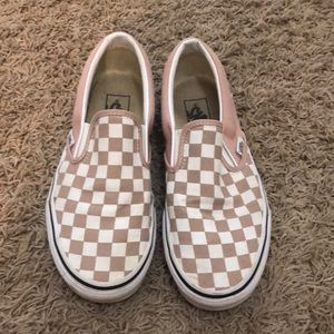 rose checkered vans